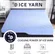 Mattress-in-a-box with Blue Ice cover being unboxed