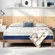 Generic twin size gel memory foam mattress in a box, unboxed and expanding