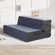 LIKIMIO blue folding mattress fully extended showing handle and fold lines