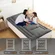 Foldable floor bed setup in guest room or living space