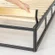 Metal bed support with wood slats for durable mattress foundation
