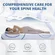 Blue full mattress measuring 75 inches long by 54 inches wide by 8 inches thick