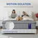 Person testing medium firmness and pressure relief on SynthoSpace hybrid mattress